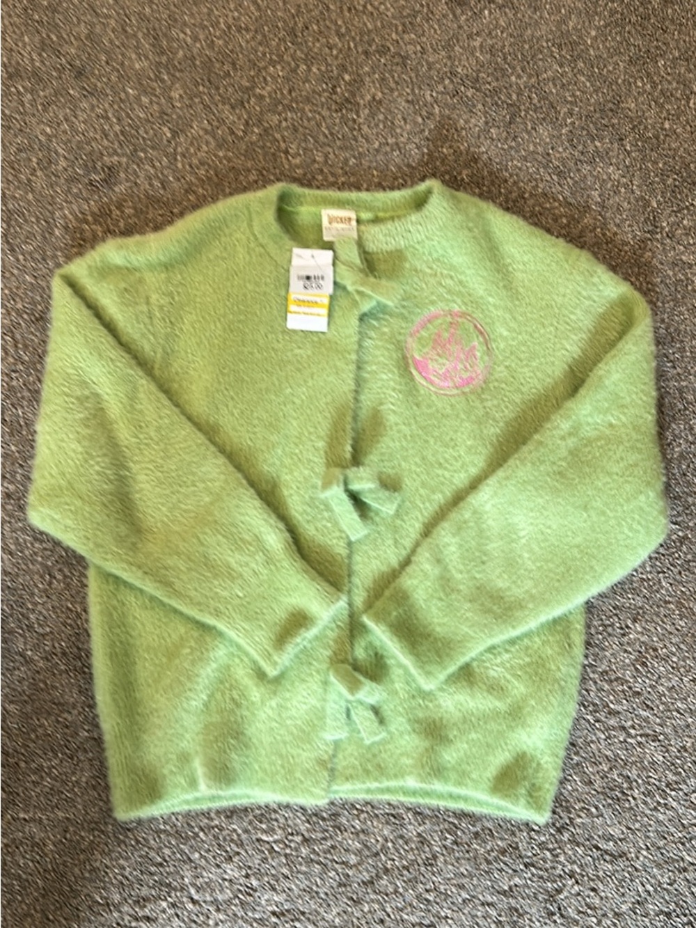 Girls Wicked Fuzzy Cardigan Sweater with Bow Closures